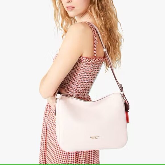 Authentic Kate Spade Medium Anyday Shoulder Crossbody Bag Pink Leather Tote - Picture 2 of 9